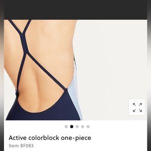 * New J Crew One Piece Navy Blue Color Block Pattern SZ 12 *